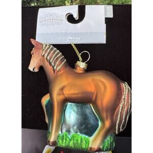 New Wondershop BLOWN GLASS Horse Farm EQUESTRIAN Christmas Ornament